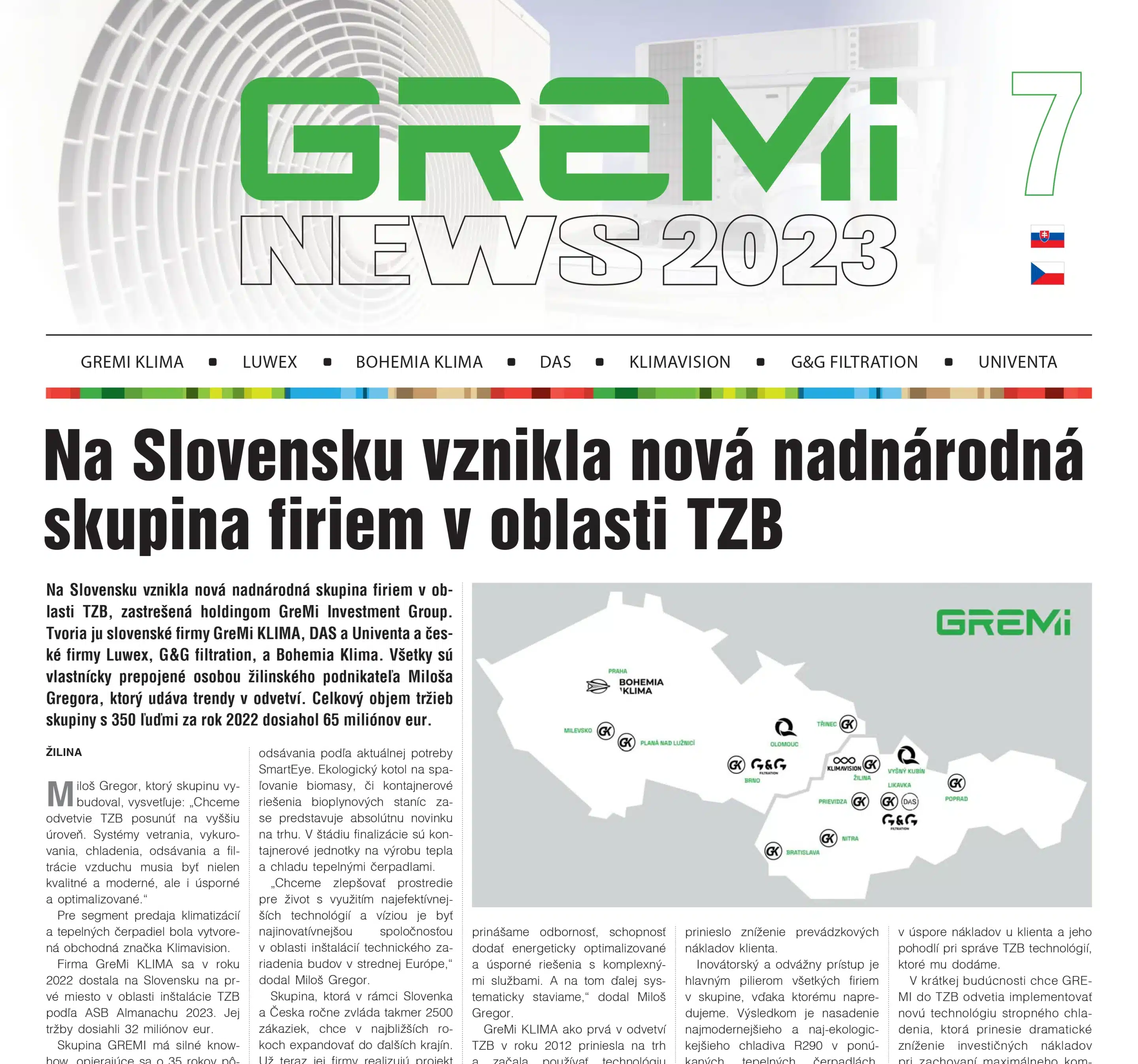 Náhľad titulnej strany novín GREMI č.7.